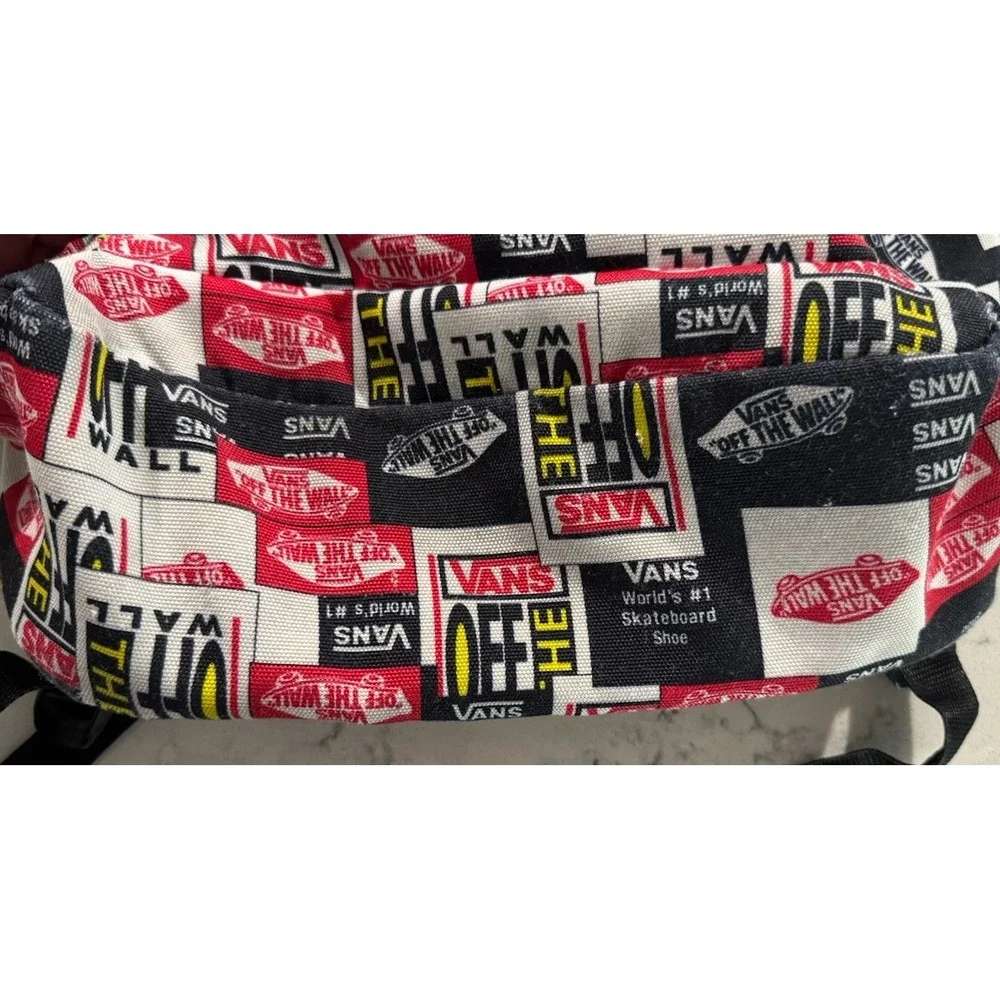 Vans Off The Wall Backpack Red Black White Graphic Logo Skate Surf School Casual